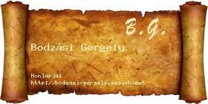 Bodzási Gergely névjegykártya